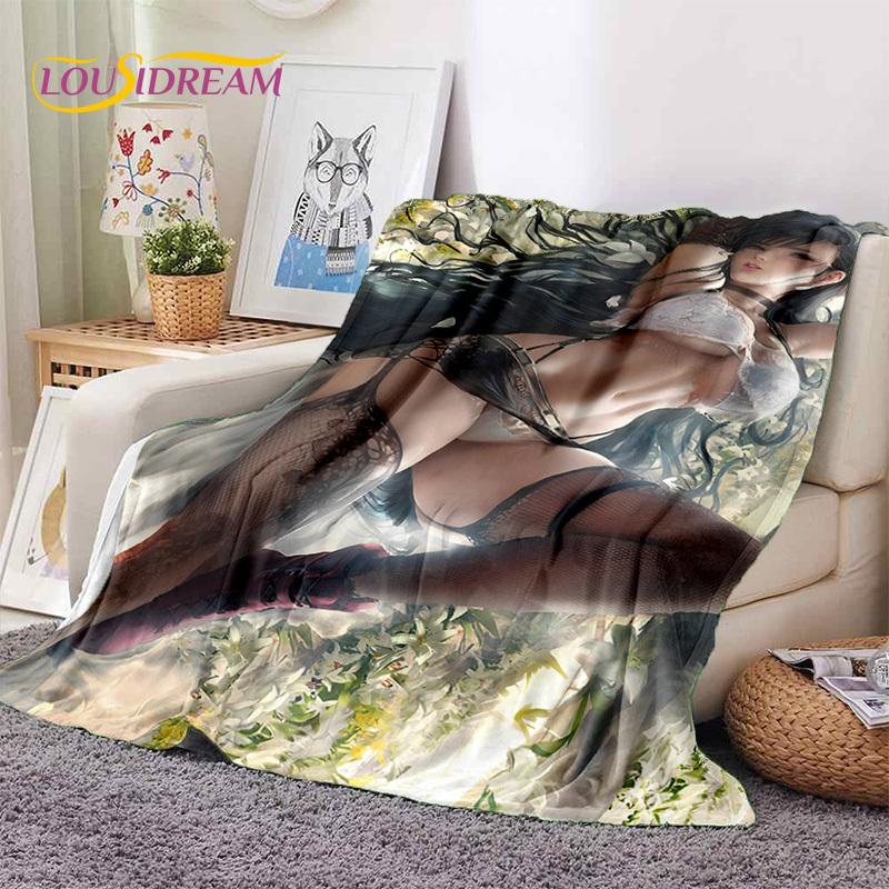 Cartoon Character Sexy Lace Girls Cute Anime Soft Blankets,Keep Warm Throw Blanket Comfortable for Picnic Beds Sofa Home Bedroom