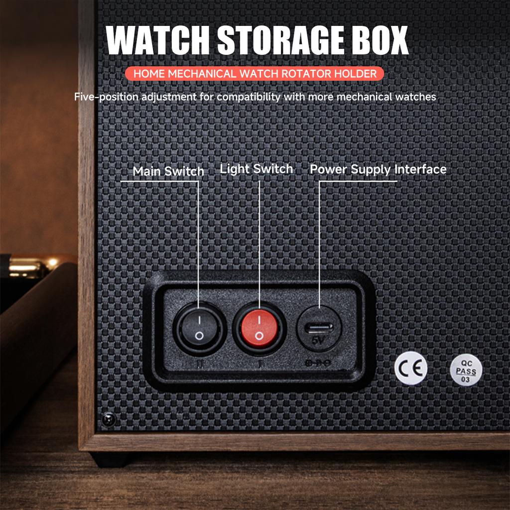 USB Watch Winder for Automatic Watches 4/2/1 Slots Watch Shaker Wooden Box Super Motor Blue LED Light Jewelry Store Display Box