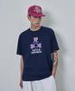 Lujeoseukeulleob Teeth Of Happiness Clover Logo Short Sleeve T-Shirt Navy