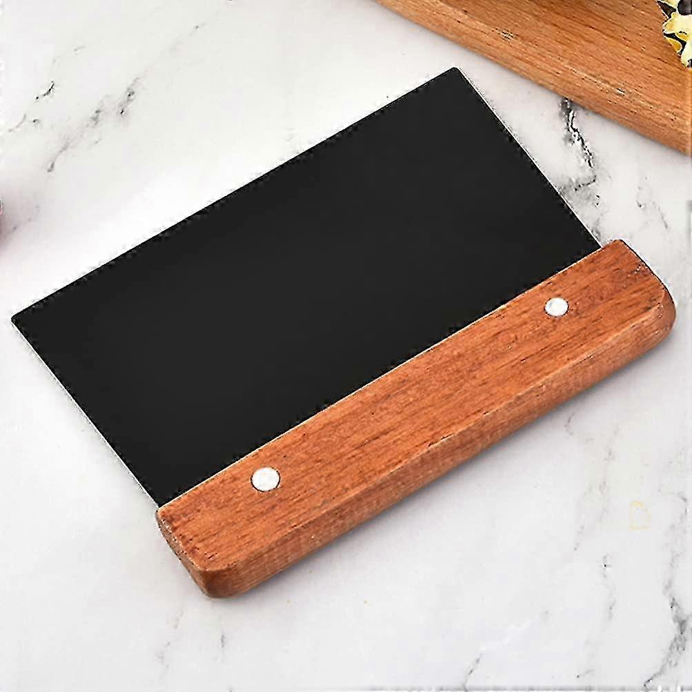 Professional Bench Scraper for Baking - Stainless Steel Blade & Wood Handle Dough Cutter