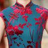 Elegant Modern Chinese-Inspired Long Cheongsam Dress Women Vintage Style Stand Collar Sleeveless Retro Formal Gown