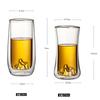 Japanese Transparent Double Wall Glass Mountain View Tea Mug High Borosilicate Kungfu Green Tea Cup Milk Beer Cocktail Wine Mug