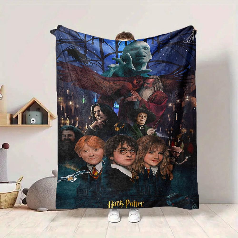 1pc Harry Potter Flannel Throw Blanket - HD Printed Lightweight Soft Warm All-Season Blanket for Sofa, Bed, Travel, Camping 104