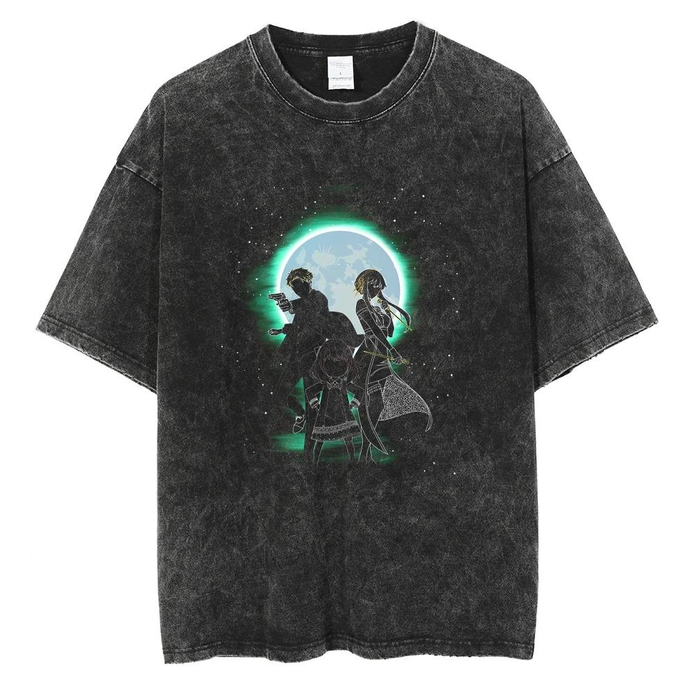 Spy x Family Anya Peeking Classic Scene Vintage Washed Anime T-Shirt, Unisex Cute Anime Fan Streetwear Tee, 100% Cotton Casual Short Sleeve Top