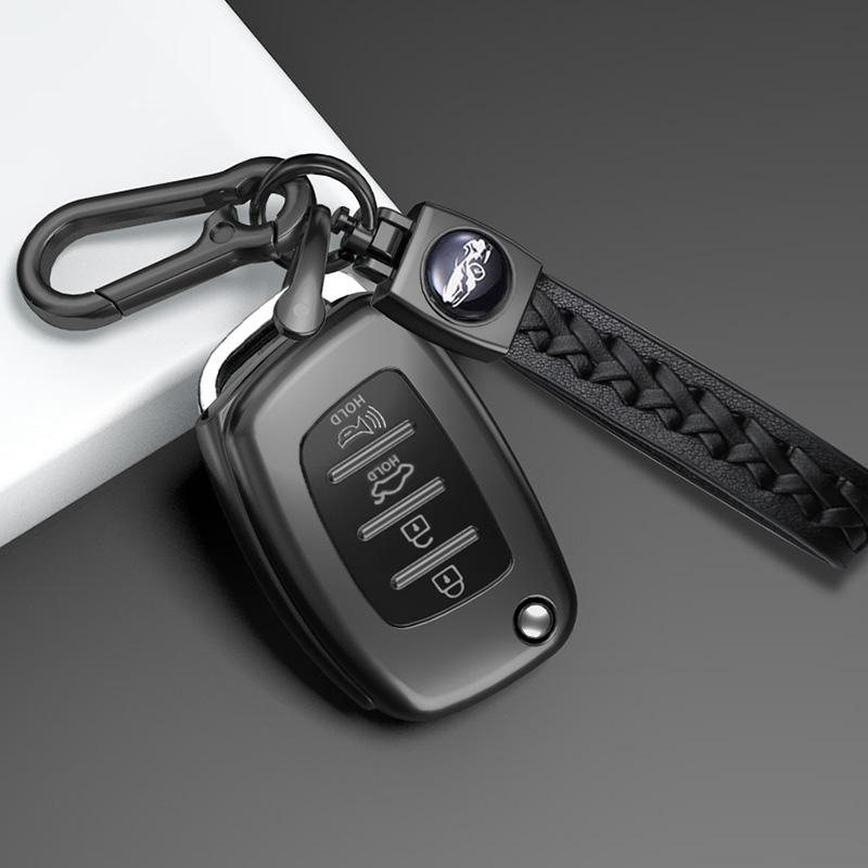 4 Bottons Filp Car Key Case Fob Cover Shell For  Hyundai Santa Fe Sonata Tucson I40 Ix45 2013 2014