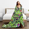 Teen Titans Go Beast Boy Decke Flugzeug Reise Flanell Bettwäsche Überwürfe für Couch Sessel Sofa Bett Super Weiche Tagesdecke Geschenkidee
