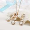 Angel Teardrop Accessories Cubic Zirconia Rhinestone Pendant Necklace Dangle Earrings Jewelry Set