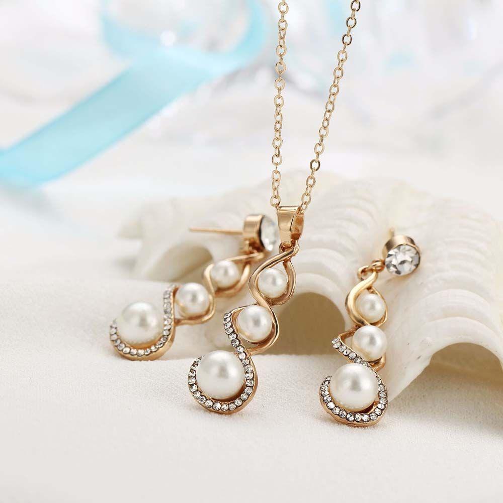 Angel Teardrop Accessories Cubic Zirconia Rhinestone Pendant Necklace Dangle Earrings Jewelry Set