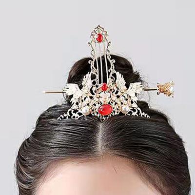 Haarjuweel fotorekwisiet haarstijl ontwerp tool haarkroon in oude stijl Hanfu haarspeld kraanvogel haarspeld