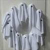 White Ghos T Design Halloween Ghos T Wreath Light-Up Feature Halloween Decor Spooky Hanging Decoration Spooky Theme