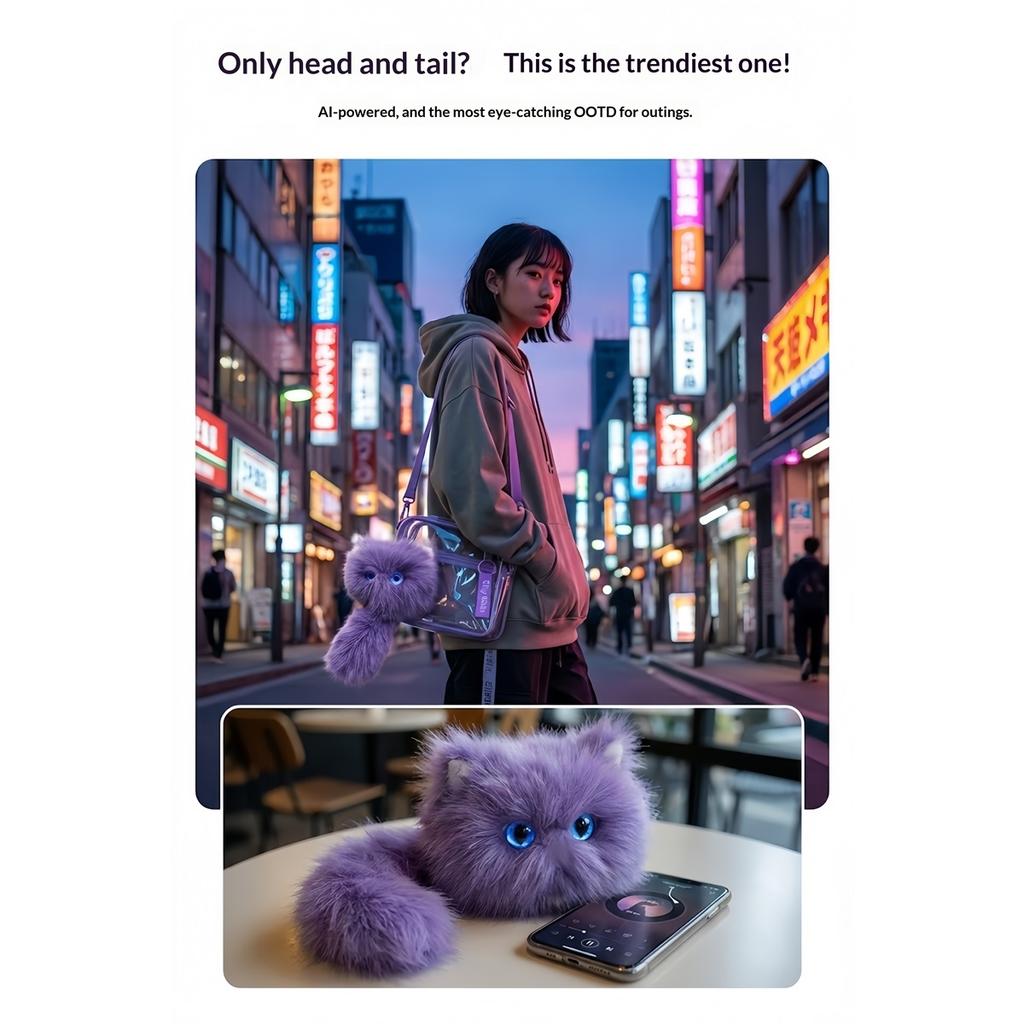 AI Scruffy Cat  Robot Plush Toy Voice Interactive Child Growth Learning Companion Soothing Large Model Pet Doll