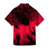 Herren Freizeit Hemd mit Halloween-Print, kurzärmlig, für Party