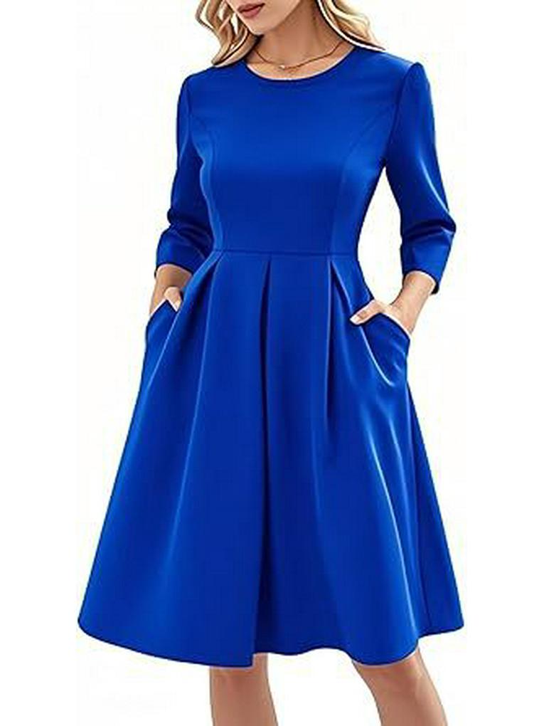 Women's Summer Evening Dress with Pockets – Party, Church, Bridesmaid & Graduation Style JH253-4.