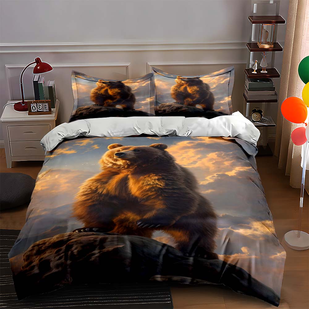 

Majestic bear landscape. Bedding Duvet cover sets Duvet covers Pillowcases gifts (1 * Duvet Cover 2 * Pillowcases, without duvet insert) 135x200cm
