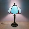 Handmade Stained Glass Table Lamp E27 Retro Lampshade Mediterranean Style Table Light Bedroom Bedside Nightstand Decor Lighting