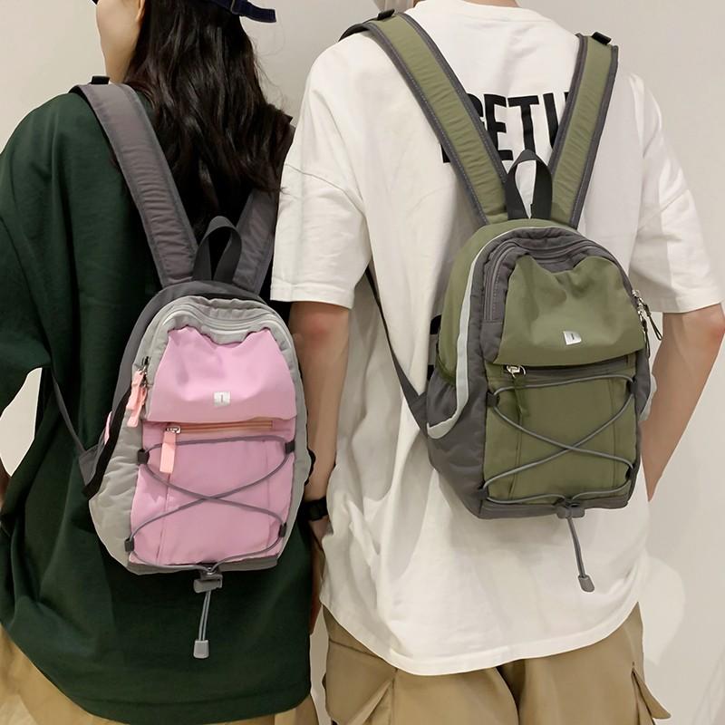 Outdoor Backpack Contrast Color Backpack Student Small Backpack Lightweight Travel Bag