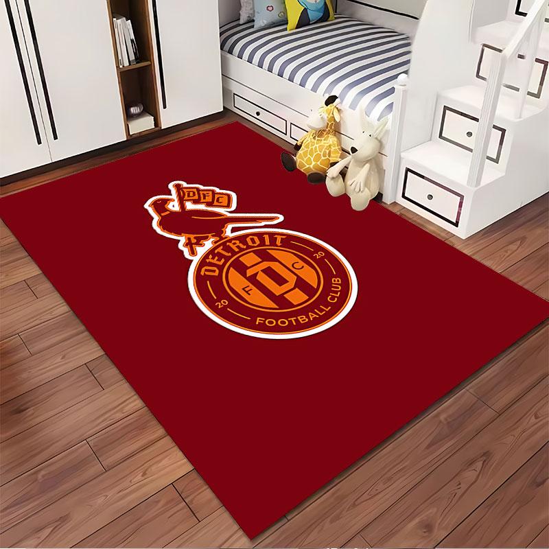 Detroit Football Club Logo Carpet suitable as a non-slip mat for the living room or bedroom sofa