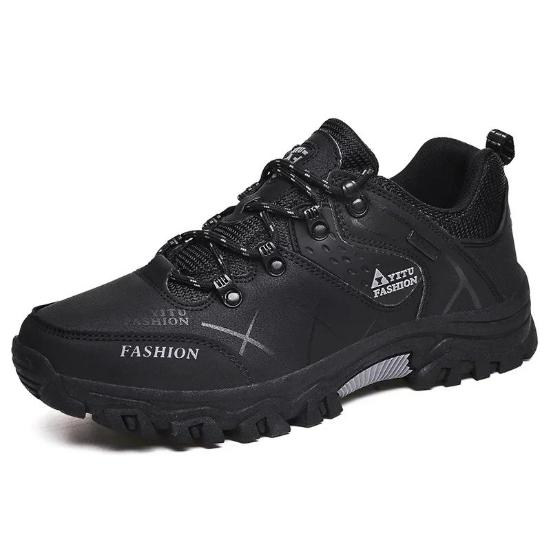 Winter Snow Shoe for Man Waterproof Platform Green Ankle Boots Leather Sneakers Fashion Men's Boots Hiking Men's Shoes male