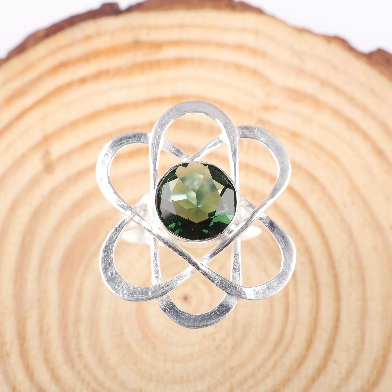 

Зеленый Турмалин Драгоценный Камень 925 Стерлинговое Серебро Ювелирное Изделие Кольцо Ручной Работы Для Жены RR-21-13 13