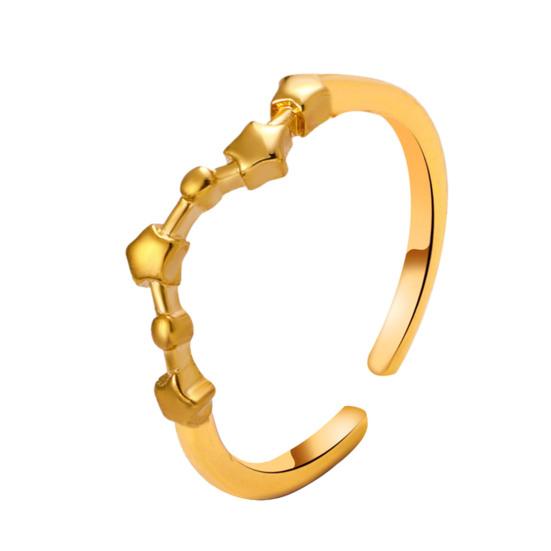 Student Ring Electroplated Finish Adjustable Opening Design Star Symbol Ring Couple Matching Ring Alloy Jewelry Gift