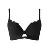V-Neck Push-Up Bra With Bow Detail And Scalloped Lace