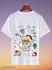 2026 Summer Comic Form Crayon Shinchan Image 100 Cotton Printed Oversize Casual Tshirt Adult Children Parentchild Top Y2k