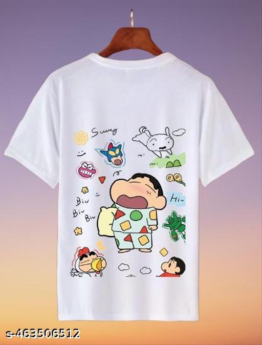 

2026 Summer Comic Form Crayon Shinchan Image 100 Cotton Printed Oversize Casual Tshirt Adult Children Parentchild Top y2k S