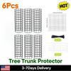6 Pcs Metal Plant Guard Tree Trunk Protector with Zip Ties Garden Stakes Expandable Cage Camouflage Green for Deer Mower Protect