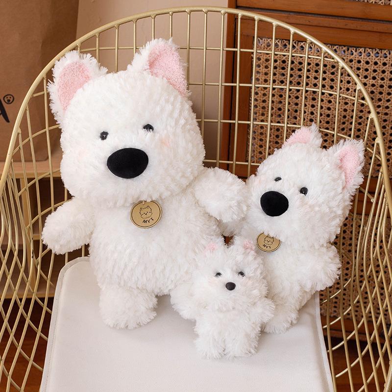 Cartoon Cute Standing Posture West Highland Puppy Doll Plush Toy White Dog Keychain Bag Small Pendant