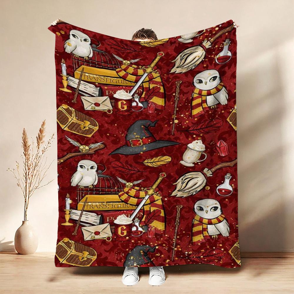 Magic Hermione Theme Printed Blanket Cozy Comfortable Throw Blanket For Living Room Sofa Nap Lightweight Home Decor Great Holiday Gift