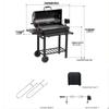 Large Outdoor American Style Charcoal BBQ Grill with Smoker & Electric Rotisserie