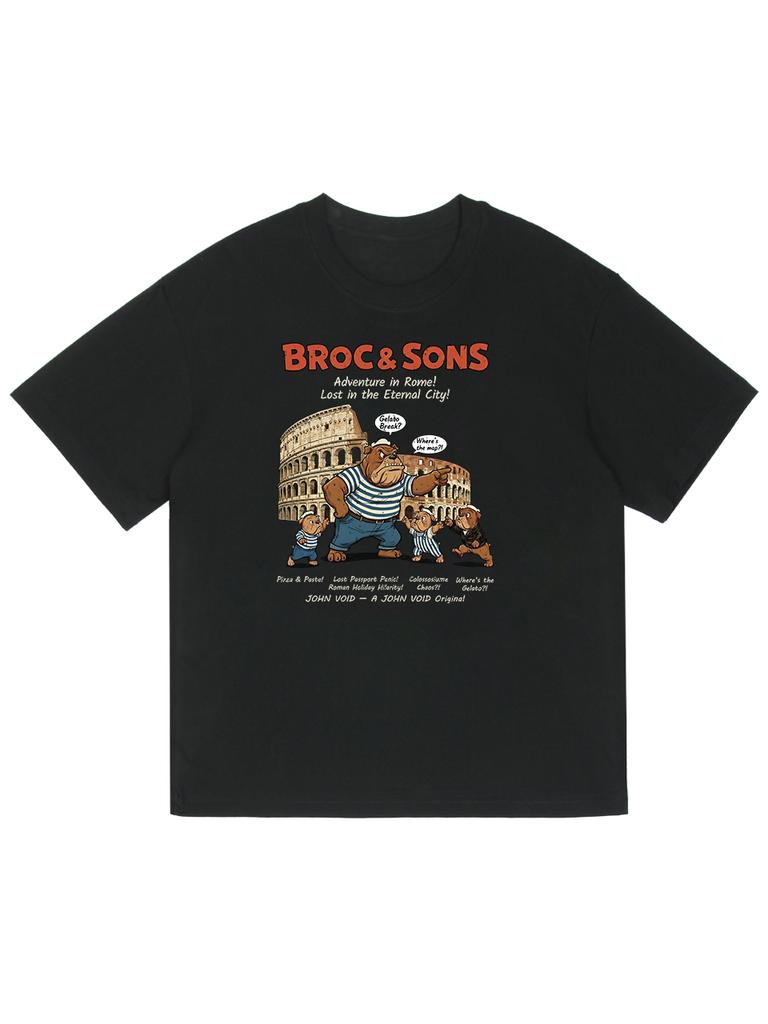 Seibeueodog Broc&Sons Rome Half-Sleeve T-Shirt (Kids & Unisex Size ~5Xl) (A Type)