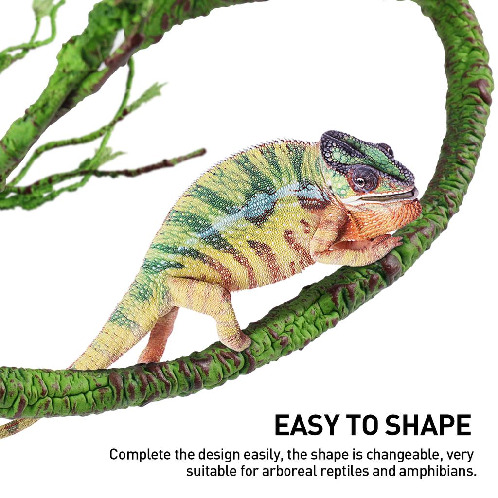 Vines For Reptiles Terrarium Plants Cage Accessories Gecko Tank Hanging Artificial Leaves Fake