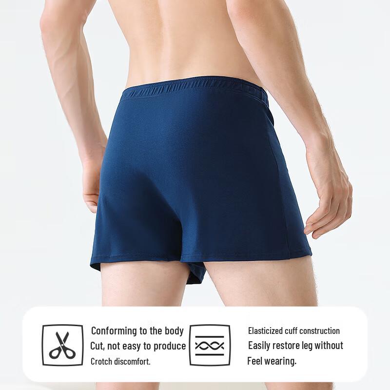 LANGSHA Men's Loose Cotton Boxer Briefs 3-Pack