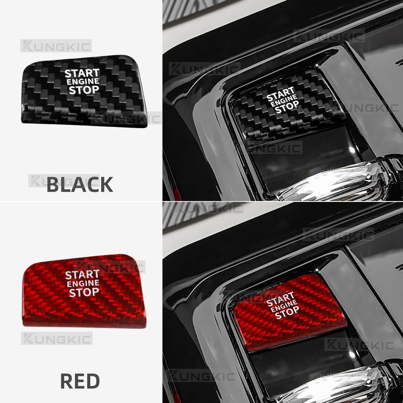 Hard Dry Carbon Fiber For BMW 5 7 Series G60 G70 2024 2025 LHD Car Ignition Start Stop Button Cover Sticker Interior Trim