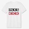 Cămașă unisex Bumbac Supradimensionată Mărime Mare Bărbați Tricou INXS Kick Logo Mic Alb