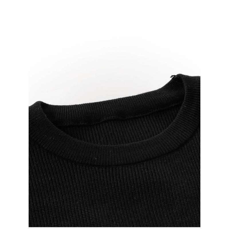 Fashionable and Casual Color-blocking Striped Long-sleeved Top Autumn New Style Design Round-neck Pullover Knitted Sweater for Women