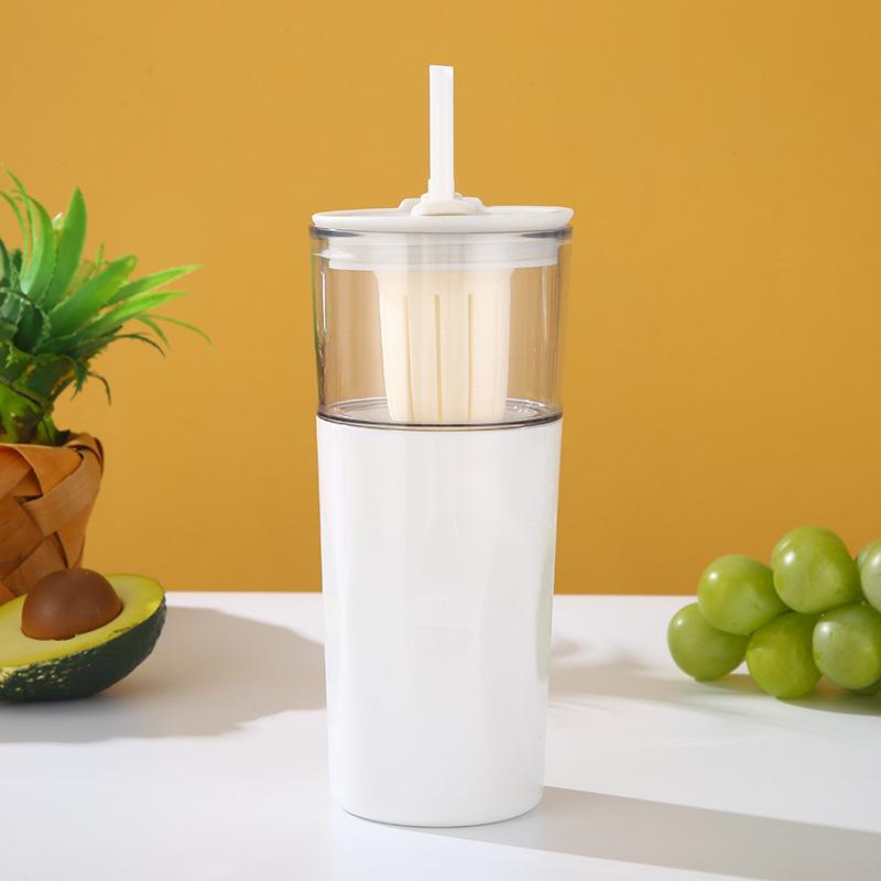 Water Bottle High Value Straw Cup Outdoor Sports Water Cup Sealed Leak-proof Fruit Teacup Large Capacity Plastic Cup Girls Youka Cup