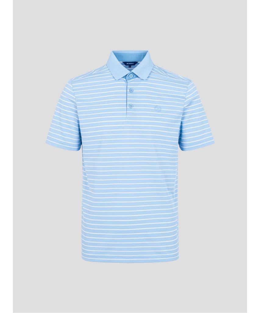 BEANPOLE GOLF Men'S Cooling Fine Stripe Short Sleeve T-Shirt - Sky Blue