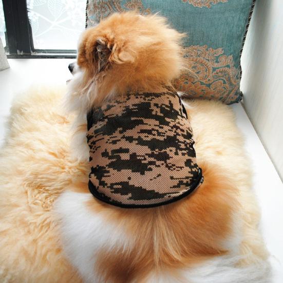 

Одежда для собак, супертонкая дышащая повседневная одежда, сетчатый камуфляжный жилет для домашних животных M синий