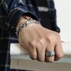 Square Ring, Six Character Mantra Bracelet, Men's Talisman, Trendy and Versatile Casual Men's Accessory