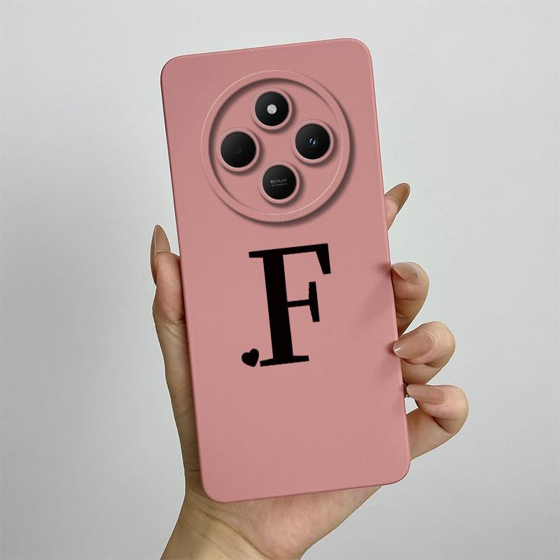 For Redmi 14C 4G 5G Case Cute Initial Letters Shell Soft Silicone Phone Cover Little Mi Poco C75 PocoC75 Shockproof TPU Fundas