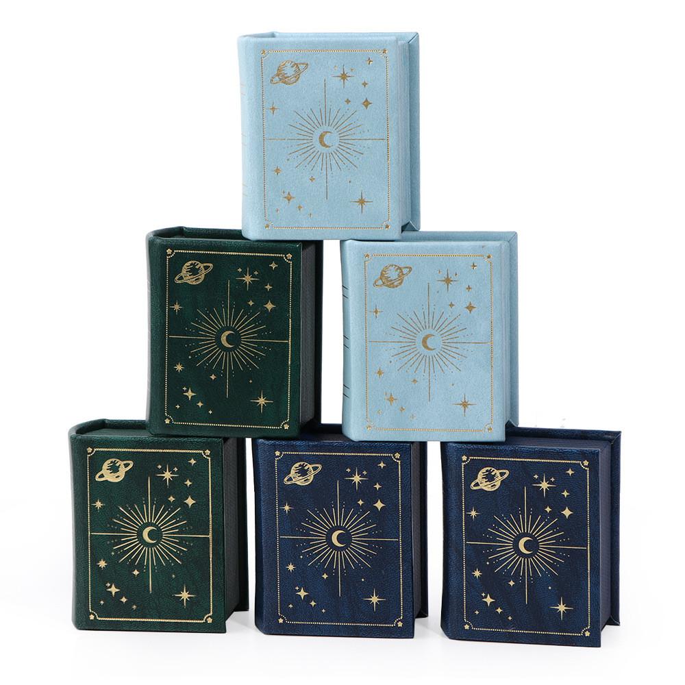 Creative Pu Leather Book Style Ring Box With Flip Cover For Jewelry Packaging