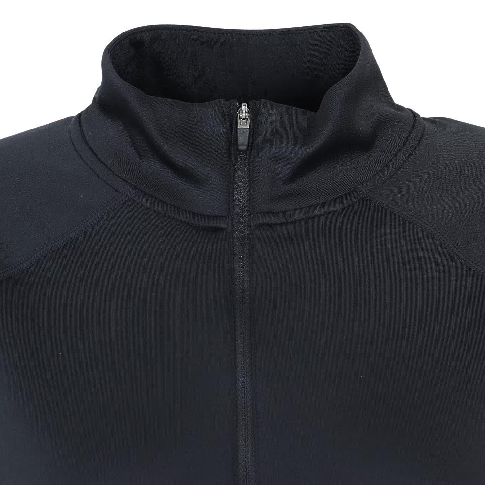 Nike Dri-Fit Solid Color Logo Print Stand Collar Half-Zip Long Sleeve T-Shirt Women Tops Black DM7569-010
