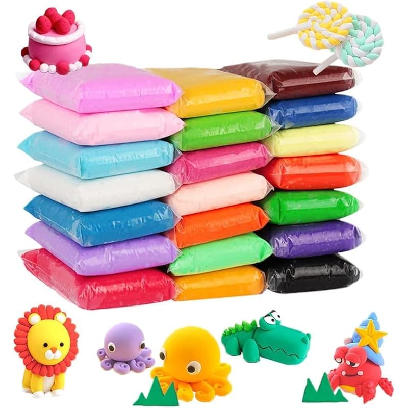 Eclet (Pack Of 12) Air Dry Clay, Colorful Children Soft Clay, Creative Art Crafts, Gifts For Kids-Multi Color. Non-Toxic