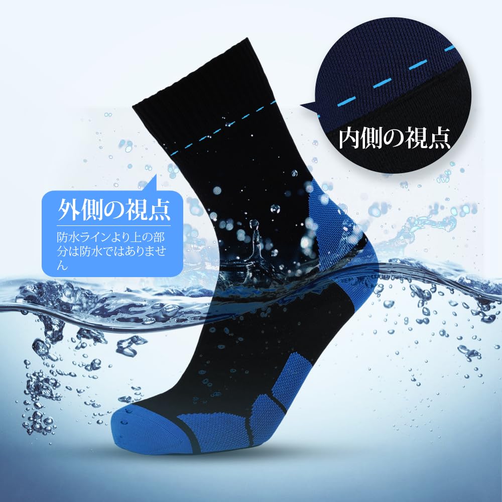 RANDY SUN Waterproof Fully Perfect for SGS Highly Temperature Cold and Odor Perfect for Outdoor Mountain and Sports Socks Socks, Waterproof, Fishing,