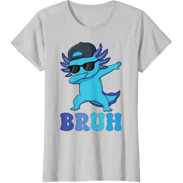 Bruh Dabbing Axolotl Funny Mens Kids Boys Teens Axolotls T-Shirt