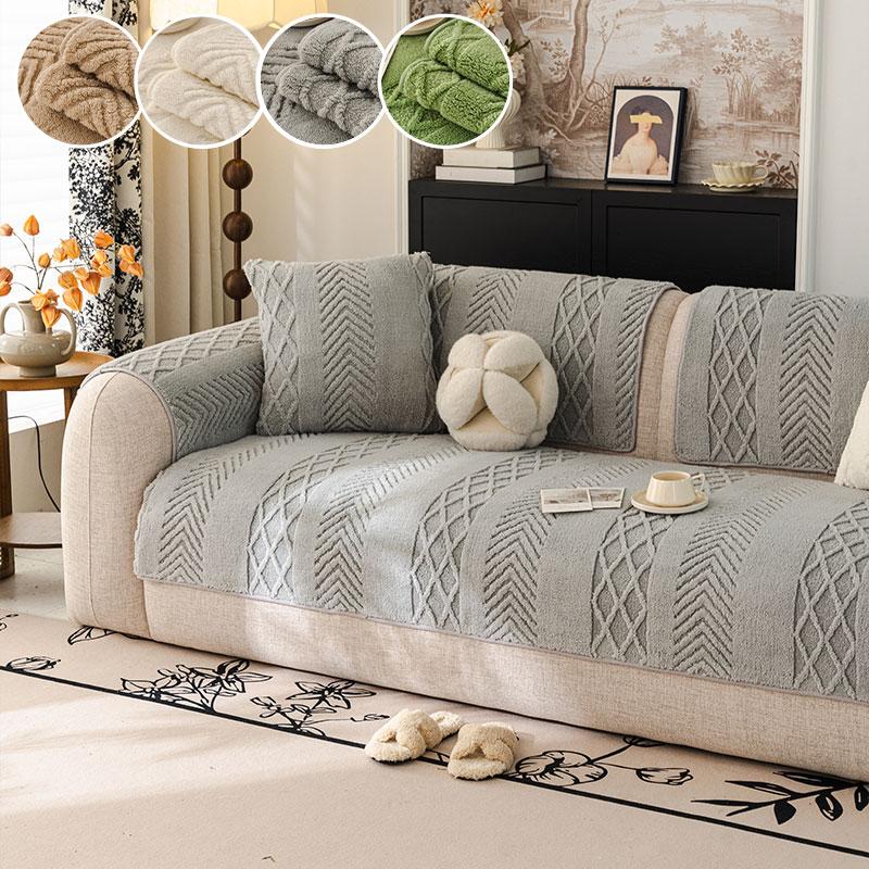 

1PC-Light luxury shu mianrong sofa cushion for all seasons, high-end straight row sofa cushion cover fabric, anti slip 70*70cm сірий