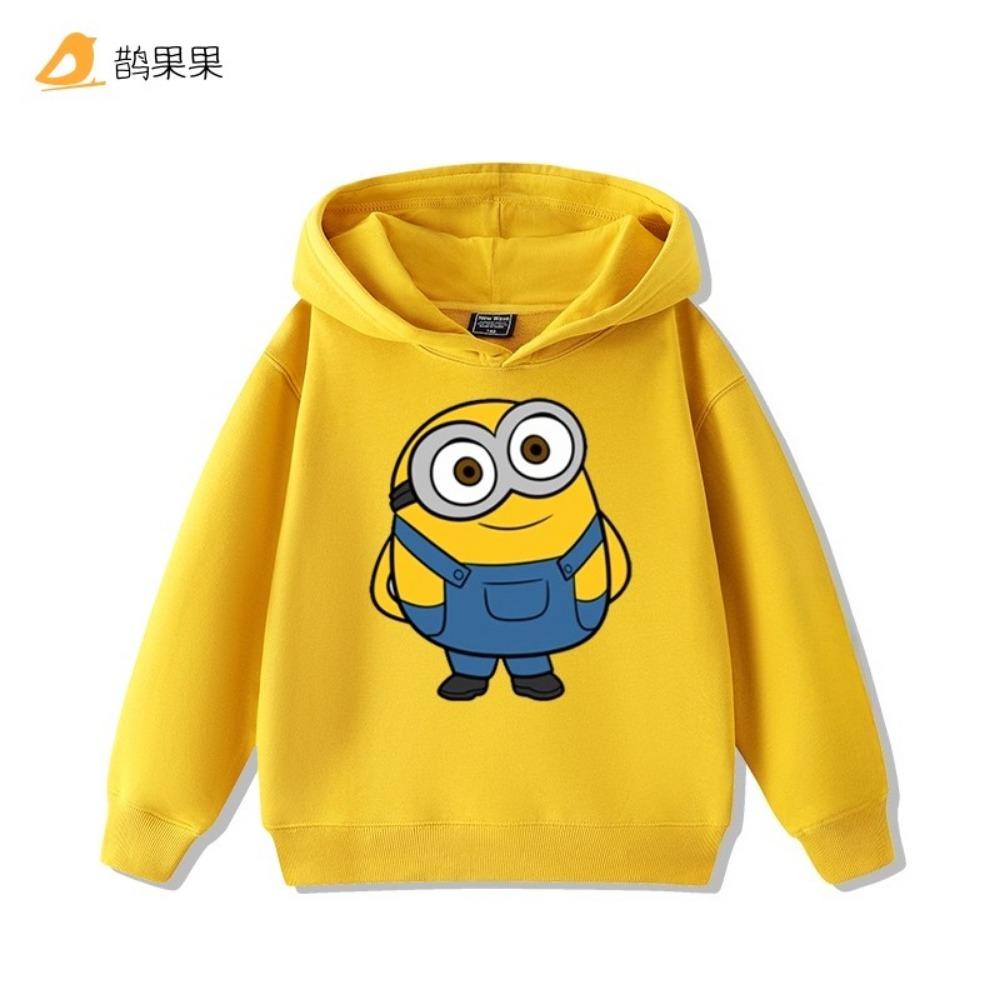 Minion Double-Sided Printed Children's Sweatshirt - Fall/Winter Boys' and Girls' Outdoor Loose Comfortable Hooded Top