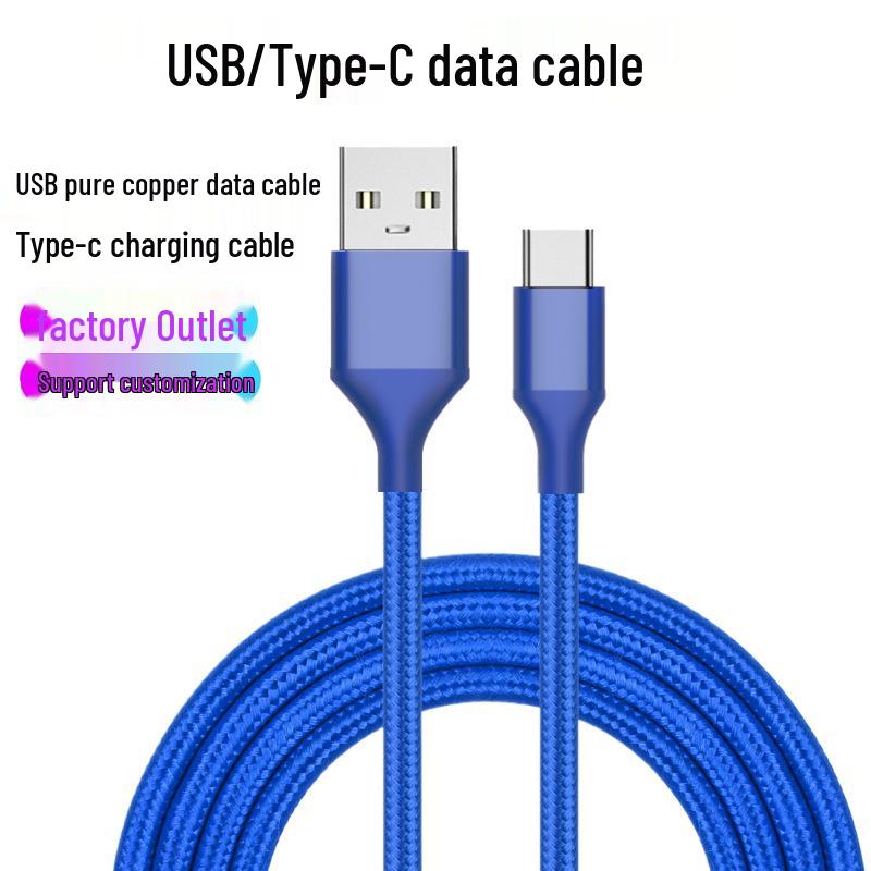 Fast Charging USB Type-C Cable for Android - 3A High Current, Aluminum Alloy, Data Transfer